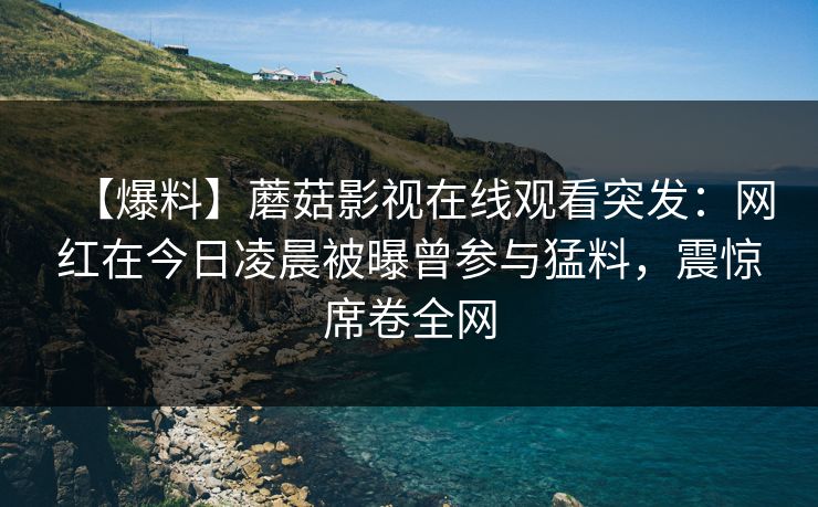 【爆料】蘑菇影视在线观看突发：网红在今日凌晨被曝曾参与猛料，震惊席卷全网