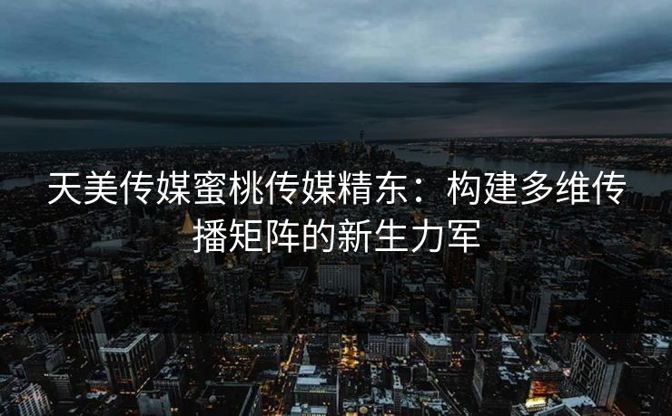 天美传媒蜜桃传媒精东：构建多维传播矩阵的新生力军