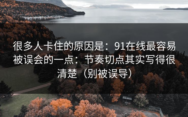 很多人卡住的原因是：91在线最容易被误会的一点：节奏切点其实写得很清楚（别被误导）